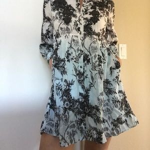 Anthropologie Soft Cotton Dip Dyed Shirt Dress